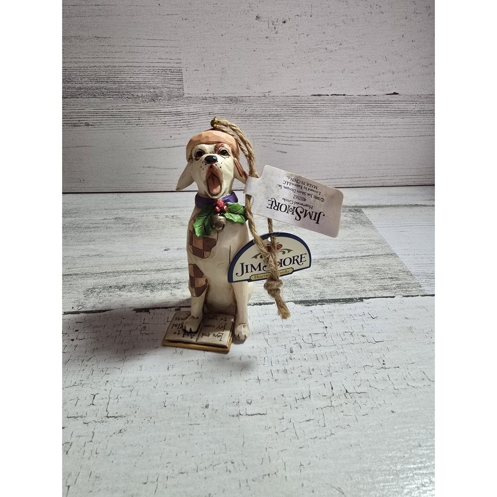 Jim Shore Heartwood Creek Howling‎ Dog Caroling Christmas Ornament 4011162 2008
